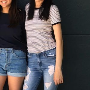 Forever 21 striped ribbed t-shirt